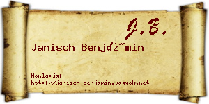 Janisch Benjámin névjegykártya